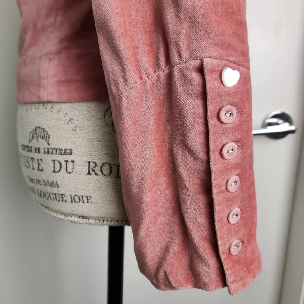 Vintage Pink Velvet Victorian Blazer - Picture 8 of 15
